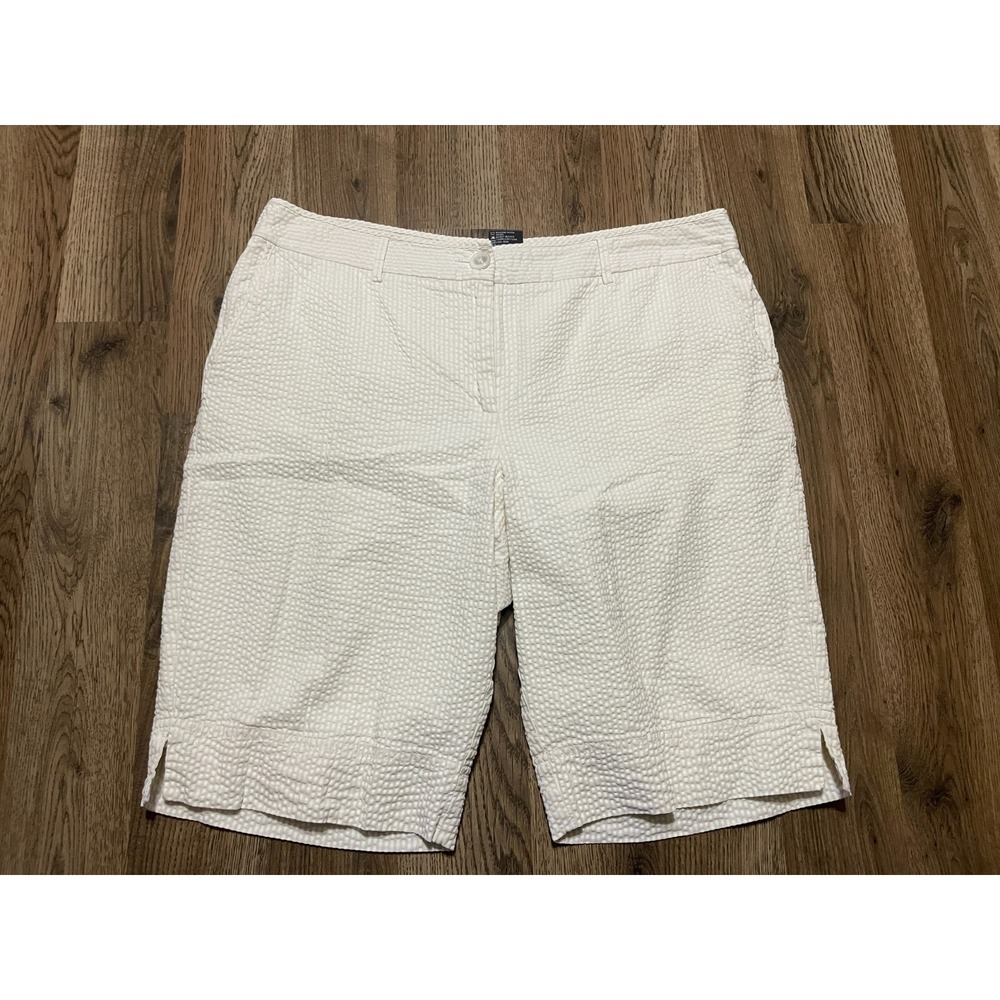 George Shorts, Women's Size 14, White, Textured, Side Pockets